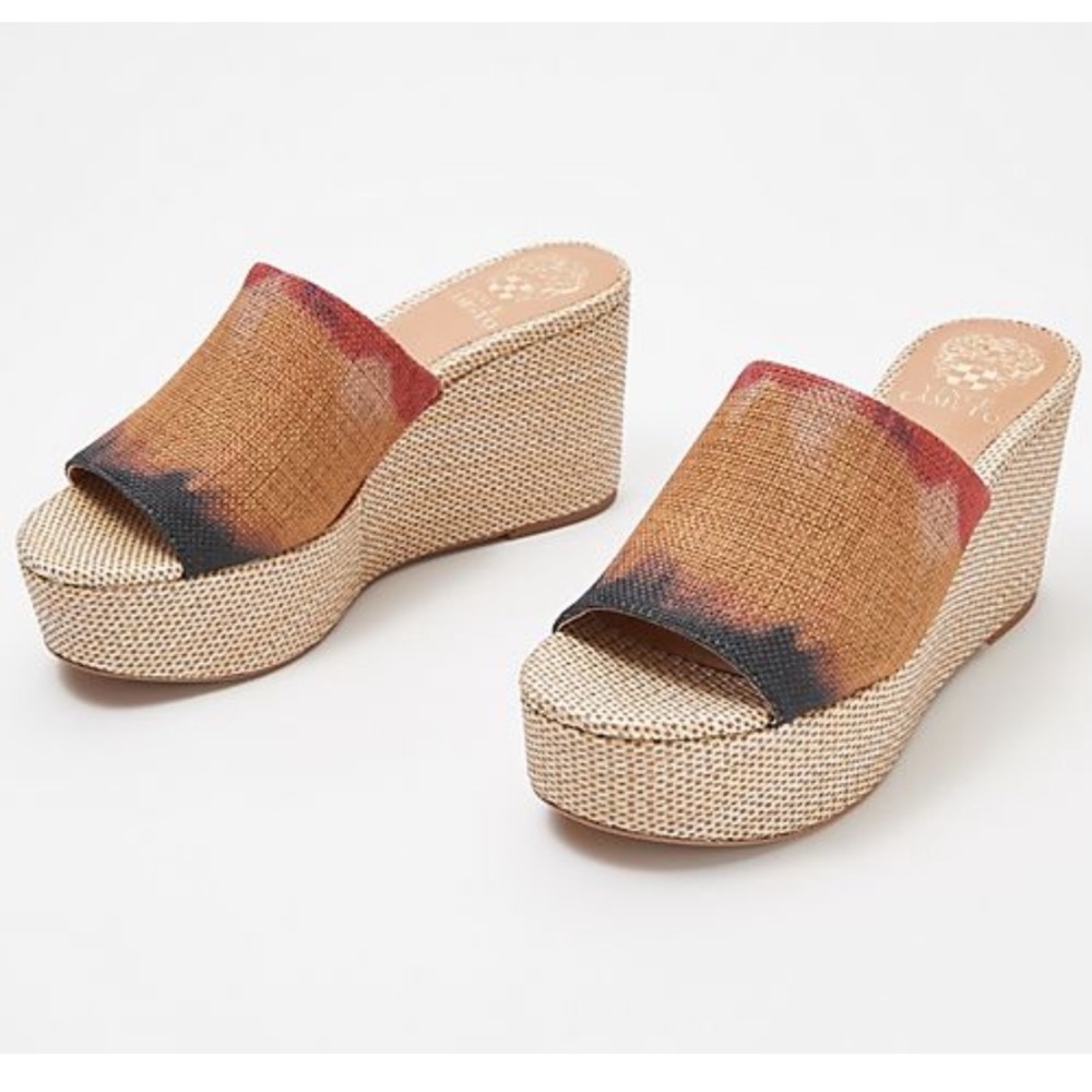 Vince Camuto Leather or Textile Slide Wedges